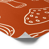 Sketch Pilze: Niedlicher Nahtloser Hintergrund. Poster (Ecke)