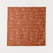 Sketch Pilze: Niedlicher Nahtloser Hintergrund. Wandteppich (Vorderseite (Horizontal))