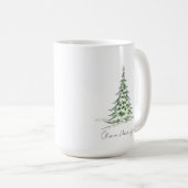 Sketch Pine Christmas Tree Minimaler Skriptname Kaffeetasse (VorderseiteRechts)