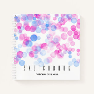 Sketch Pink Blue Bokeh-Effekt Punkte PERSONALISI Notizblock
