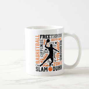 Sketch Player Slam Dunk Typografie Word Art Vintag Kaffeetasse