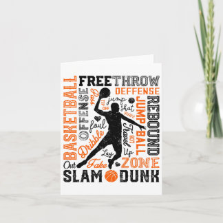 Sketch Player Slam Dunk Typografie Word Art Vintag Karte