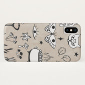 Sketch-Schmetterling-Katzenflasche Blätter Sternen Case-Mate iPhone Hülle (Rückseite (Horizontal))