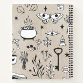 Sketch-Schmetterling-Katzenflasche Blätter Sternen Notizblock (Rückseite)