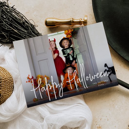 Sketch Script Halloween Fotokarte Karte