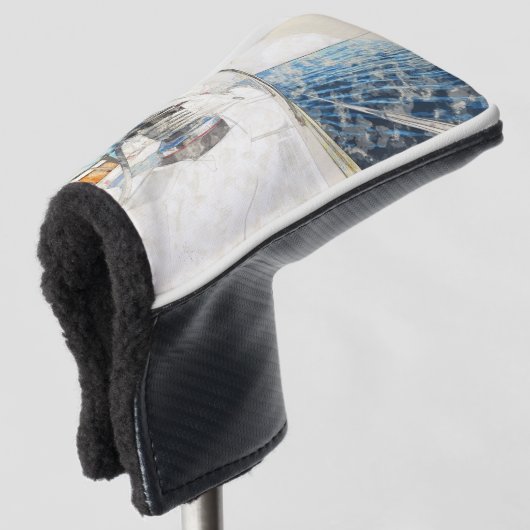 Sketch Segelschiff Surfsee Golf Head Cover Golf Headcover (3/4 Vorderseite)