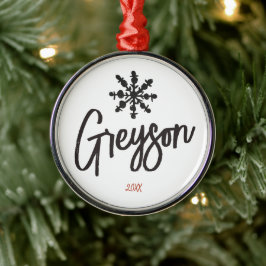 Sketch Snowflake Individuelle Name Weihnachten Ornament Aus Metall