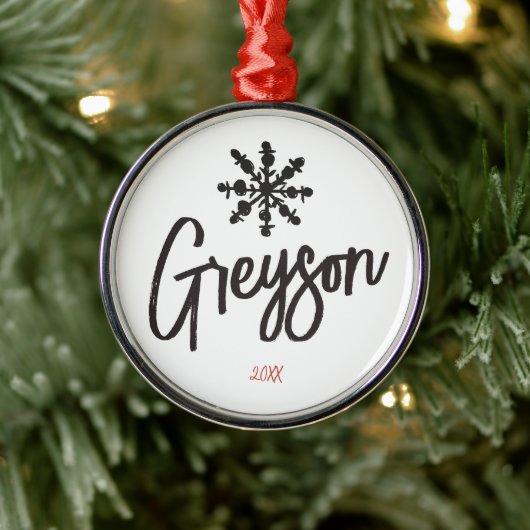 Sketch Snowflake Individuelle Name Weihnachten Ornament Aus Metall (Baum)