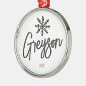 Sketch Snowflake Individuelle Name Weihnachten Ornament Aus Metall (Links)
