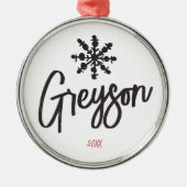 Sketch Snowflake Individuelle Name Weihnachten Ornament Aus Metall (Vorne)