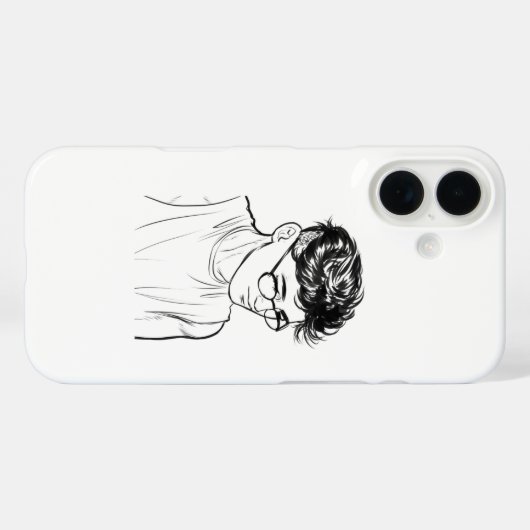 Sketch Soul Art Boy – Custom iPhone Case (Rückseite (Horizontal))