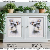 Sketch Style Cute Schnauzer Dog EW4L Decoupage Seidenpapier