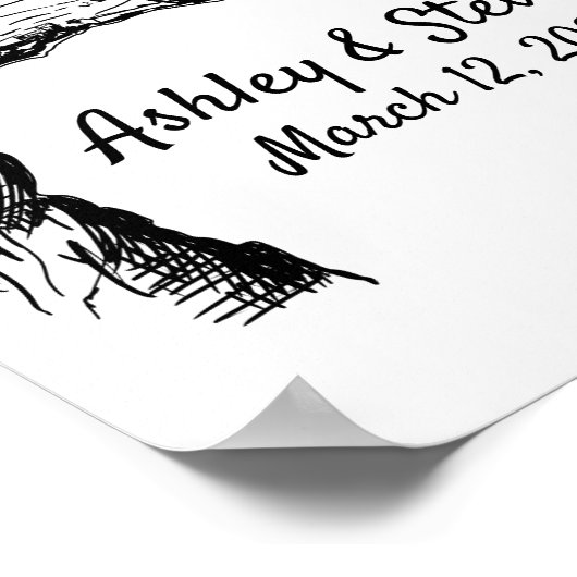 Sketch Thumbprint Tree Guest Book Poster (Ecke)