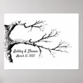Sketch Thumbprint Tree Guest Book Poster (Vorne)