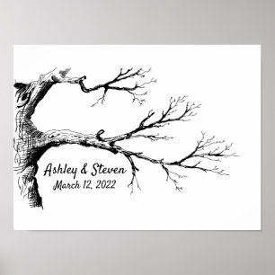 Sketch Thumbprint Tree Guest Book Poster