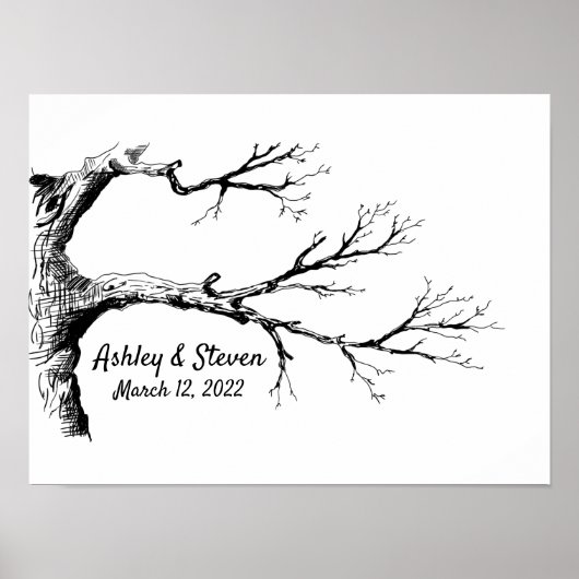 Sketch Thumbprint Tree Guest Book Poster (Vorne)
