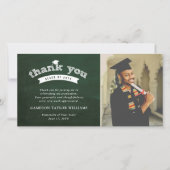 Sketch-Typografie-Graduierungskappen-Foto Dankeskarte (Vorderseite)