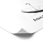 Sketch Umbrella Thumbprint Gäestbook Poster (Ecke)