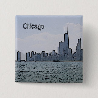 Sketch von Gorgeous Chicago Skyline Button