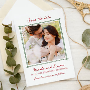 Sketch Whimsical Hand Drawn Square Foto Hochzeit Save The Date