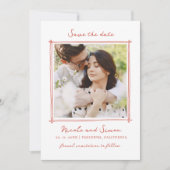 Sketch Whimsical Hand Drawn Square Foto Hochzeit Save The Date (Vorderseite)