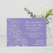 Sketch White Wirbel Blume Lavender Wedding Einladung (Stehend Vorderseite)