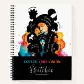Sketch Your Vision SketchBook Afro Art Creative  Notizblock (Vorderseite)