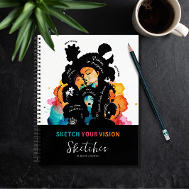 Sketch Your Vision SketchBook Afro Art Creative  Notizblock