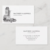 Sketch zur Architektur des kommerziellen Real Anwe Visitenkarte (Vorne/Hinten)