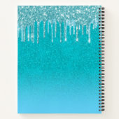 Sketchbook aquamariner blauer Glitzer Aqua Green M Notizblock (Rückseite)