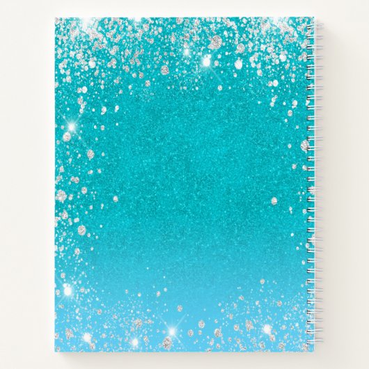 Sketchbook aquamariner blauer Glitzer Aqua Green N Notizblock (Rückseite)