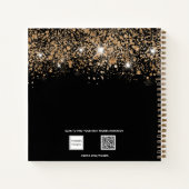Sketchbook Black Gold Glitzer Namenskript Notizblock (Rückseite)