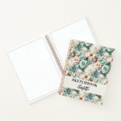 Sketchbook-Blume haben ein Skript mit grünen Creme Notizblock (Innenseite)