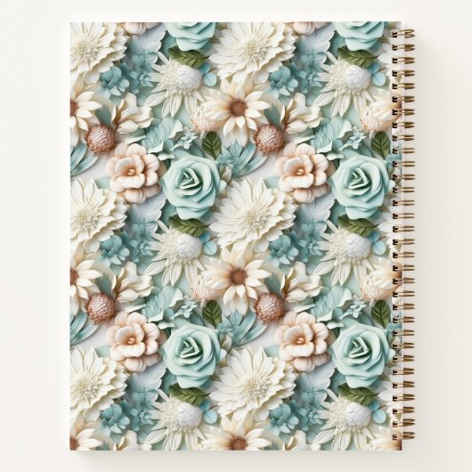 Sketchbook-Blume haben ein Skript mit grünen Creme Notizblock (Rückseite)