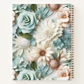 Sketchbook-Blume haben ein Skript mit grünen Creme Notizblock (Rückseite)