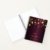 Sketchbook bordeauxrot goldene Sterne Monogrammnam Notizblock (Innenseite)