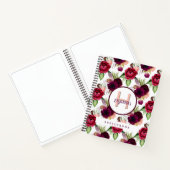 Sketchbook burgundy Blume monogram Notizblock (Innenseite)