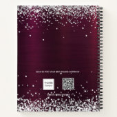 Sketchbook burgundy silber name notizblock (Rückseite)