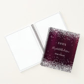 Sketchbook burgundy silber name notizblock (Innenseite)