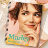 Sketchbook Custom Foto Niedlich Monogram Name Notizblock