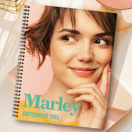 Sketchbook Custom Foto Niedlich Monogram Name Notizblock