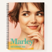 Sketchbook Custom Foto Niedlich Monogram Name Notizblock (Vorderseite)