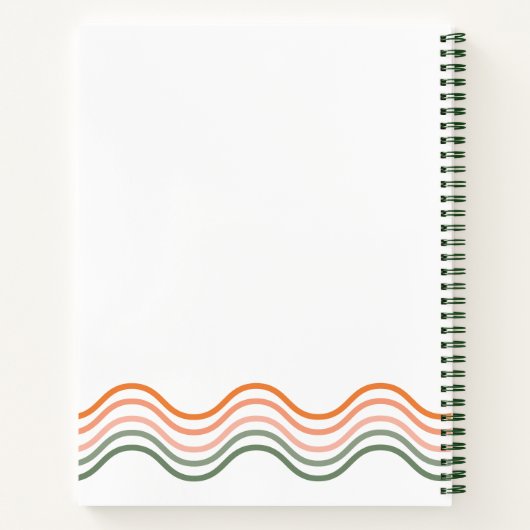 Sketchbook Custom Foto Retro Wavy Rainbow Border Notizblock (Rückseite)