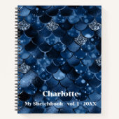Sketchbook dunkelblaue Meerjungwaage Notizblock (Vorderseite)