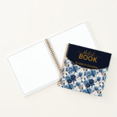 Sketchbook Elegante Rosas Azules y Oro Personaliza Notizblock (Innenseite)
