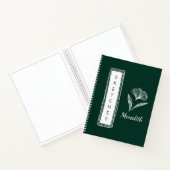 Sketchbook Emerald Green Personalisiert Floral Notizblock (Innenseite)