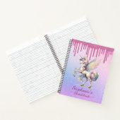 Sketchbook Fairy Unicorn Dripping Pink Glitzer Notizblock (Innenseite)