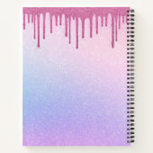 Sketchbook Fairy Unicorn Dripping Pink Glitzer Notizblock (Rückseite)