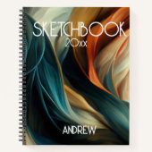 SKETCHBOOK - Farbige Wirbel Abstrakt Notizblock (Vorderseite)