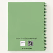 Sketchbook Foto Salbei grüne Monogramm Notizblock (Rückseite)